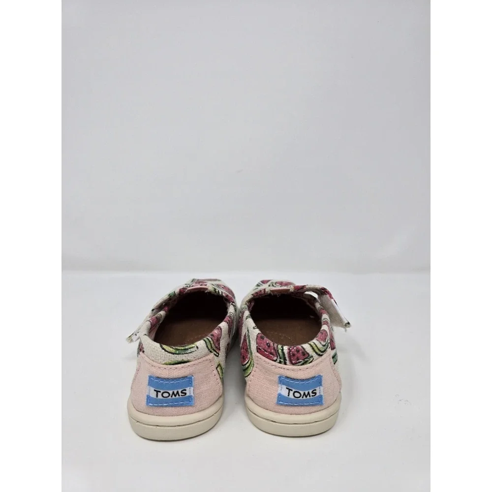 TOMS Tiny Kids Alpargata Shoes Watermelon Print Canvas Slip-On Size T5